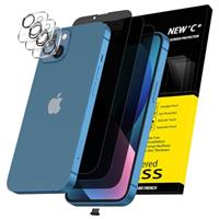 NEW'C 3x for iPhone 15 Plus Screen Protector (6.7 inches)+ 3x Camera Lens Protector, Sensor Protection, Case Friendly Tempered Glass Film + Dust Plug- Easy installation tool include