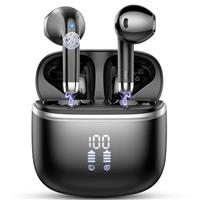 Wireless Earbuds, Bluetooth 5.3 Headphones with 4 ENC Noise Cancelling Mic, HiFi Stereo Deep Bass, IP7 Waterproof Bluetooth Earphones, 40H Playtime, Bluetooth Earbuds Dual LED Display, USB-C, Rose