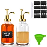 Coffee Syrup Dispenser,Ompinda 2 Pack 16.9 oz/ 500 ml Clear