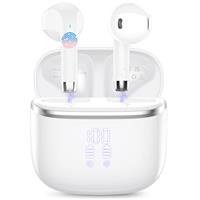 Wireless Earbuds, Bluetooth 5.3 Headphones with 4 ENC Noise Cancelling Mic, HiFi Stereo Deep Bass, IP7 Waterproof Bluetooth Earphones, 40H Playtime, Bluetooth Earbuds Dual LED Display, USB-C, Rose