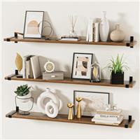Nidouillet Floating Shelves for Wall 80cm, Hanging Shelves for Living Room, Wood Floating Shelf for Kitchen Decor,Farmhouse Wall Shelf for Bedroom 3PCS
