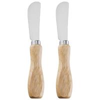 LacusMare Butter Knife Set of 6 7" Mixed Wood Handle Stain