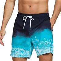 Mens Swimming Shorts Fashion Gradient Trunks for UK Men Quic