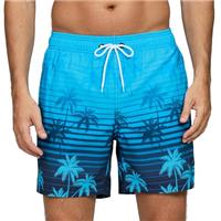 Mens Swimming Shorts Fashion Gradient Trunks for UK Men Quick Dry Beach Board Surf Shorts with Pockets Mesh Lining