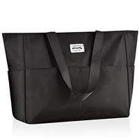 HOMESPON Large Waterproof Beach Tote Bag for Women with Zip and Pockets Foldable Handbag for Travel Pool Shopping Holiday Gym
