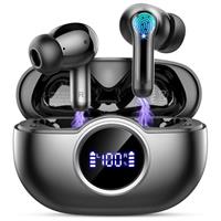 Wireless Earbuds, Bluetooth 5.4 Headphones in Ear with 4 ENC Mic, 2025 Wireless Headphones Noise Cancelling Ear Buds, Deep Bass Stereo Bluetooth Earphone 36H Playtime, IP7 Waterproof/LED Display/USB-C
