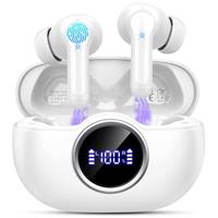 Wireless Earbuds, Bluetooth 5.4 Headphones in Ear with 4 ENC Mic, 2025 Wireless Headphones Noise Cancelling Ear Buds, Deep Bass Stereo Bluetooth Earphone 36H Playtime, IP7 Waterproof/LED Display/USB-C