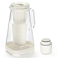 GLACIER FRESH Glass Water Filter Jug, 2.5L, with Silicone Base Protector and Multiple Filtration, Reduces Chlorine, PFOA/PFOS, Limescale, Improves Water Taste, BPA-Free