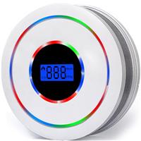 Smoke & Carbon Monoxide Alarm with Digital LCD Display, Combination Smoke Alarm and Carbon Monoxide Detector Replaceable Battery Smoke and CO Alarm for Your Home, Garage, Office