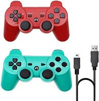 P-S3 Controller 2 Pack[2025 NEWEST] PS-3 Wireless controller Playstation 3 Controller Wireless Bluetooth Gamepad with USB Charger Cable for PS-3 Console