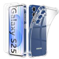 Giolus 4-in-1 Case with 3 Pack Screen Protector, Crystal Clear Shockproof Phone Case with Built-in Camera Lens Protector, Soft TPU Bumper Anti-Scratch Silicone Cover