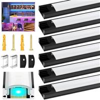VEANANO U-Shape LED Channel Aluminium Profile Black