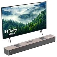 Hiwill 5.2.2ch Wooden Dolby Atmos Soundbar, All-in-one Sound Bar for TV with Dual Built-in Subwoofer, Resonance Optimization Architecture Tech, Surround Sound System for TV Speakers, WoNoble A502