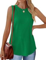 WIHOLL Vest Tops for Women Knitted Ladies Tops Summer Sleeveless Tshirt Casual Waffle Tank Loose Fit