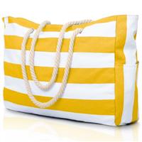 oscaurt Beach Bag Large Waterproof Beach Tote Bags with Zip and Rope Handle Summer Holiday Essentials Shoulder Handbags for Travel Shopping Pool Gym Picnic