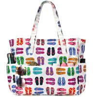 oscaurt Large Beach Bags for Women with 8 Pockets, Waterproof Sandproof Summer Beach Tote Holiday Travel Essentials Shopping Bag Handbags for Pool Gym