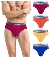 wirarpa Men's Underwear Briefs Modal Underpants Soft Wide Waistband Underwear Basic No Fly 4 Pack