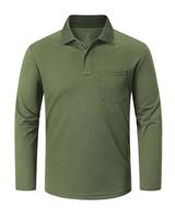 Outdoor Ventures Men's Long Sleeve Polo Shirt UPF50+ Breathable Golf Polo Moisture Wicking Quick Dry T Shirt Stretch Sports Athletic Tennis Performance Polo Lightweight Casual Work Top