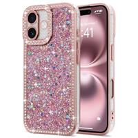 Lafunda for iPhone Case for Womens Girls, Luxury Bling Glitter Diamond Crystal Festival Shiny Case
