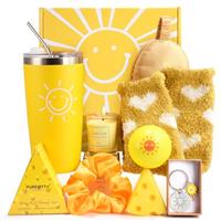 Dromlag Sunflower Gifts for Women, Birthday Pamper Gifts for Her Thank You & Get Well Soon Baskets Self Care Package Relaxation Bath Set Gift for Your Mum, Wife, Best Friends, Sister,Teacher