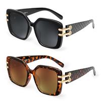 JM Vintage Oversized Square Polarized Sunglasses for WomenRetro Luxury Big Large Sun Glasses UV400