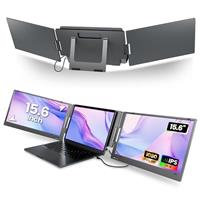 KPKUE Laptop Screen Extender Monitor, Dual 15.6" 1080P FHD IPS Portable Monitor for Laptop, Compatible with 12" -16" Laptops, Plug and Play