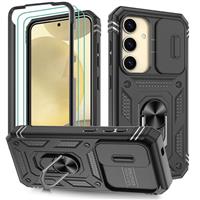 Pilaru 3 in 1 for Samsung S25 Series Case with 2 Screen Protector & Kickstand Ring & Camera Cover Military Grade Drop Shockproof Protection [360 Full Body] Case for Samsung Galaxy S25 Series