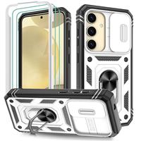 Pilaru 3 in 1 for Samsung S25 Series Case with 2 Screen Protector & Kickstand Ring & Camera Cover Military Grade Drop Shockproof Protection [360 Full Body] Case for Samsung Galaxy S25 Series