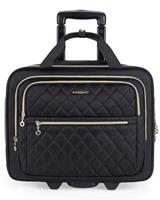 bagsmart Rollable Laptop Bag for Women Rolling Briefcase for 15.6 Inch Laptops, Underseat Carry On Luggage with Wheels, Rolling Computer Bag with TSA Lock, 15.6 Inch