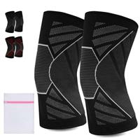 360 RELIEF - 1 Pair Knee Support for Women & Men, Compression Knee Sleeves for Sports, Running, Squats, and Workouts, Flexible & Comfortable Fit + Laundry Bag