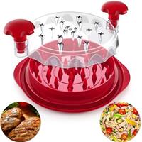 Chicken Shredder,Chicken Breast Shredder Tool Twist with Brush&Fork, Meat Storming Shredder for Chicken Breast Pork Beef, Anti-Slip Strip, Ergonomic Handle, BPA Free & Dishwasher Washable
