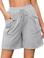 Aottori Women's Running Shorts High Waist Gym Lounge Shorts Summer Cotton Sweat Jogging Sport Workout with Pockets