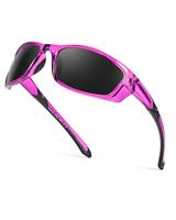 Myiaur Women Sports Sunglasses for Running Cycling UV400 Protection Polarized Lens Lightweight Wrap Around Design M8140