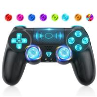 FOIRCEADAL Wireless Controller for Ps-4 pro/slim/PC with 6-Axis Motion Sensor Turbo Touch Pad Joystick