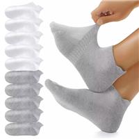 YouShow Cotton Trainer Socks 10 Pairs, Ankle Socks for Men and Women Sports Socks Non Slip Running Socks Anti Blister