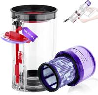 Upgraded Dust Bin Replacement Compatible with Dyson V11 V15 SV14 SV15 SV22 Vacuum Cleaner, Clear Bin Compatible with Dyson Canister Part No.970050-01/965443-01with HEPA Filter