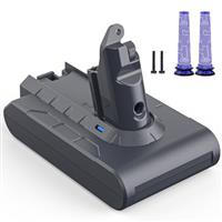 Replacement Battery for Dyson V6, 6500mAh Battery Compatible with V6 Animal Absolute SV03 SV04 SV05 SV06 SV07 SV09 DC58 DC59 DC61 DC62 DC72 DC74 Vacuum Cleaner with Filters and Screwdriver
