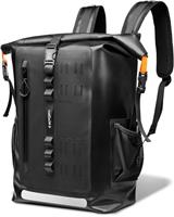 Spigen Waterproof Backpack IPX6 35L Roll Top Travel Rucksack Fits up to 16 Inch Laptop, Multi-Compartment Bag Ventilated Back, Chest & Waist Strap Hiking, Camping, Swimming, Canoeing, Fishing Black
