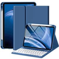 drivego Case with Keyboard for iPad Air 11 Inch (M3 2025/M2 2024), Detachable Keyboard Case for iPad Air 4th 5th generation 10.9 Inch Wireless Pencil Charging, Anti-fall Keycaps, UK Layout