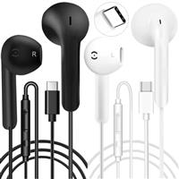 USB C Headphones Wired Earphones USB C Earphones Type C Headphones In Ear Earbuds Wired with Mic &Volume Control for iPhone 15 Plus Samsung Galaxy S23 S22 S21 FE iPad Pro Huawei Google Pixel