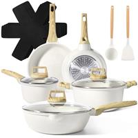 GiPP Nonstick Pots and Pans Set,10Pcs Induction Cookware Sets,Non Stick Granite Cooking Set with Frying Pans,Saucepans,Suitable for All Stoves
