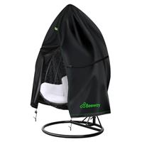 BEEWAY Swing Egg Chair Cover Waterproof, Outdoor Patio Rattan Hanging Cocoon Chair Cover with Zipper - 420D Oxford Fabric, Anti-UV , Windproof
