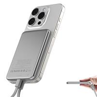Magnetic Power Bank, Wireless Portable Charger 5000mAh, PD20W Fast Charging Powerbank for Magsafe, Slim USB C In&Out Phone Battery Pack with Lanyard Charging Cable For iPhone 16/15/14/13 Plus Pro Max