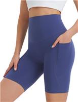 BALEAF Women's Gym Running Shorts Compression High Waisted Pockets Cycling Workout Sports Shorts