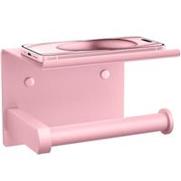 Tindbea Toilet Paper Holder with Phone Shelf, Wall Mount Toilet Tissue Roll Holder