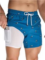 Arcweg Men's Swimming Shorts with Compression Liner Mens Swimming Trunks 2 in 1 Swim Shorts with Lining with Zipper Pockets Quick Dry Surfing Stretchy Beach Shorts
