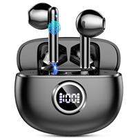 Wireless Earbuds, Headphones Wireless Bluetooth 5.3 with 4 ENC Noise Cancelling Mic, 14.2mm Drivers LED Display, Deep Bass Stereo in Ear Earbuds,40Hrs Bluetooth Earphones/IP7 Waterproof Ear Buds Gold