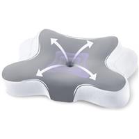 JINXIA Cervical Pillows for Sleeping,Ergonomic Orthopedic Neck Support Pillow,Memory Foam Pillow with Removable Pillowcase for Side,Back, Stomach Sleepers, GrayWhite