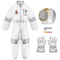 IDOTTA Astronaut Costume for Kids: White Space Jumpsuit with Helmet, Gloves & ID Card - Unisex Kids 3-10 Years