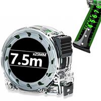 7.5 M Fluorescent Steel Tape Measure, Stainless Steel Retrac